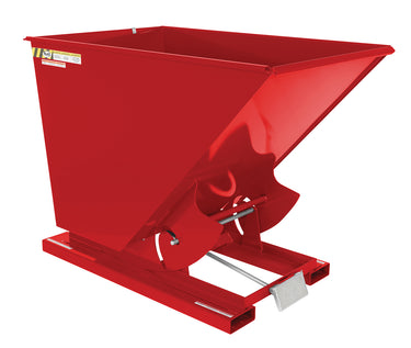 1-1/2 CuYd 70 Degree Light Duty Self Dumping Hopper w/ Bumper Release - Red